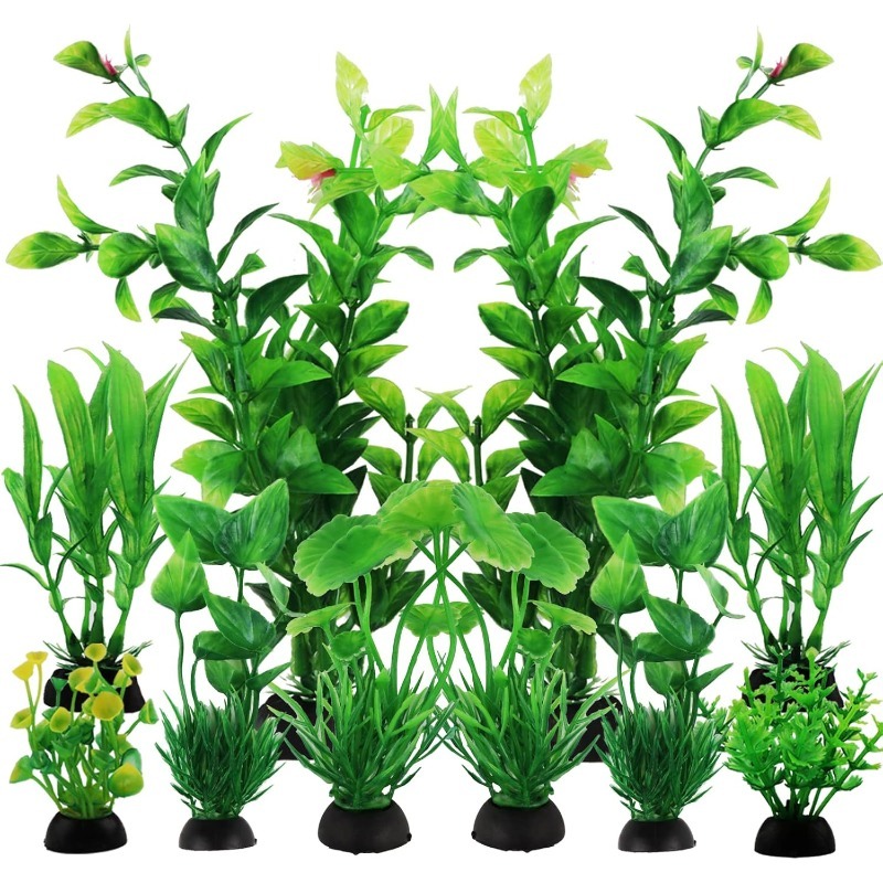 Aquarium Fish Green - 10/20Pcs Artificial Aquarium Plants Ornaments Green