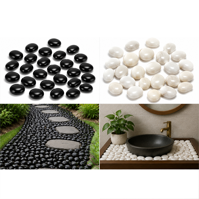 White&Black Polished River Roc - Aquarium Fish Names avis et prix