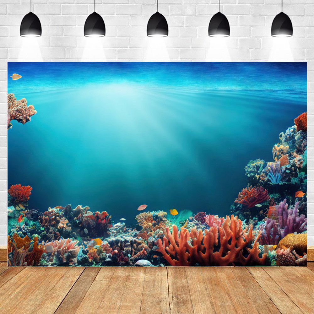 Underwater World Backdrop Seab - Aquarium Fish World avis et prix