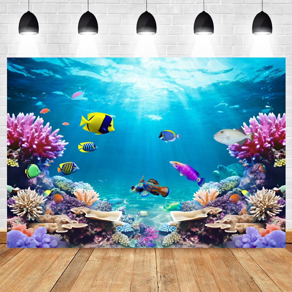 Underwater World Backdrop Seab - Aquarium Fish World avis et prix