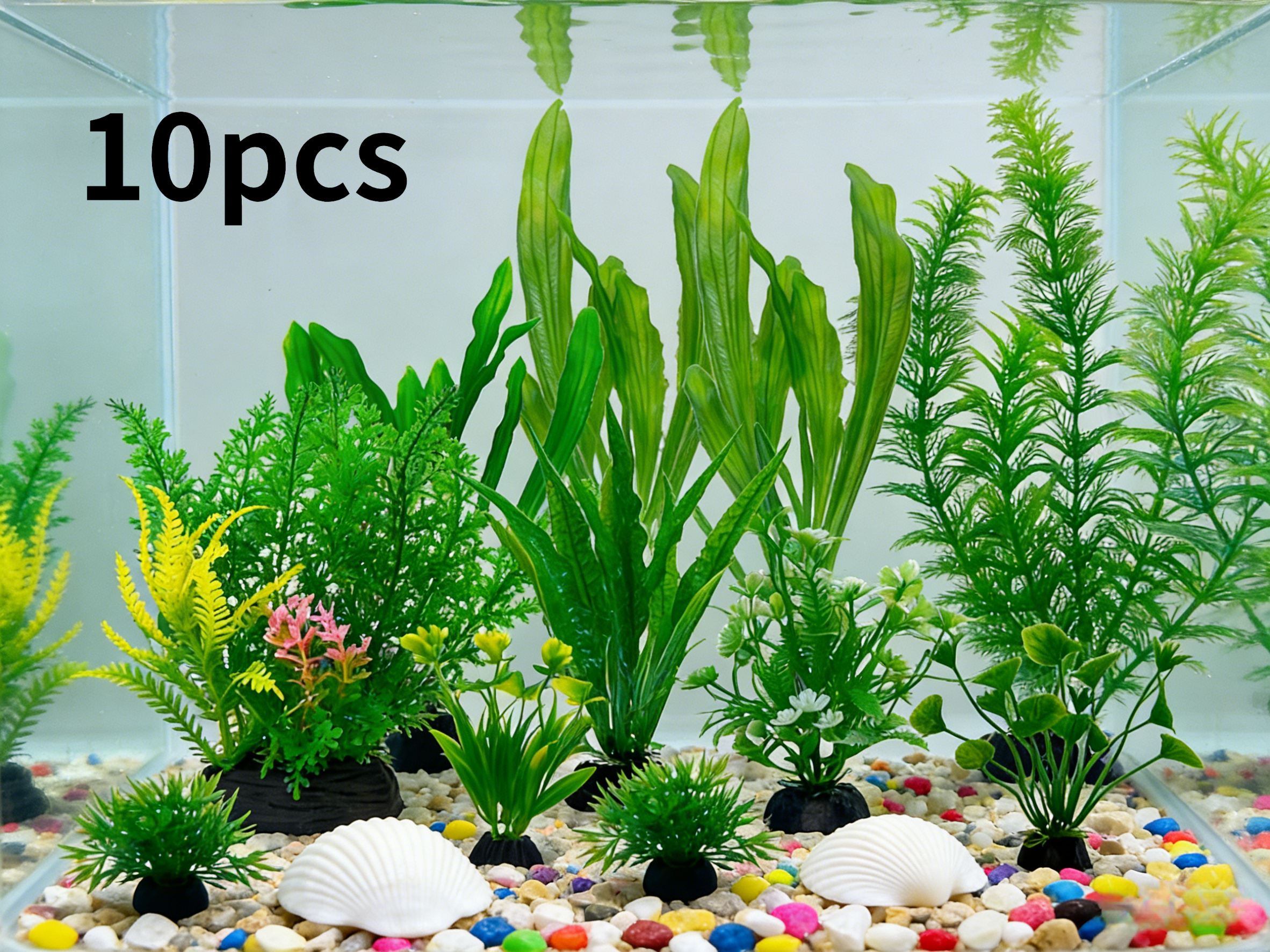 10Pcs Green Artificial Aquariu - Aquarium Fish Green avis et prix